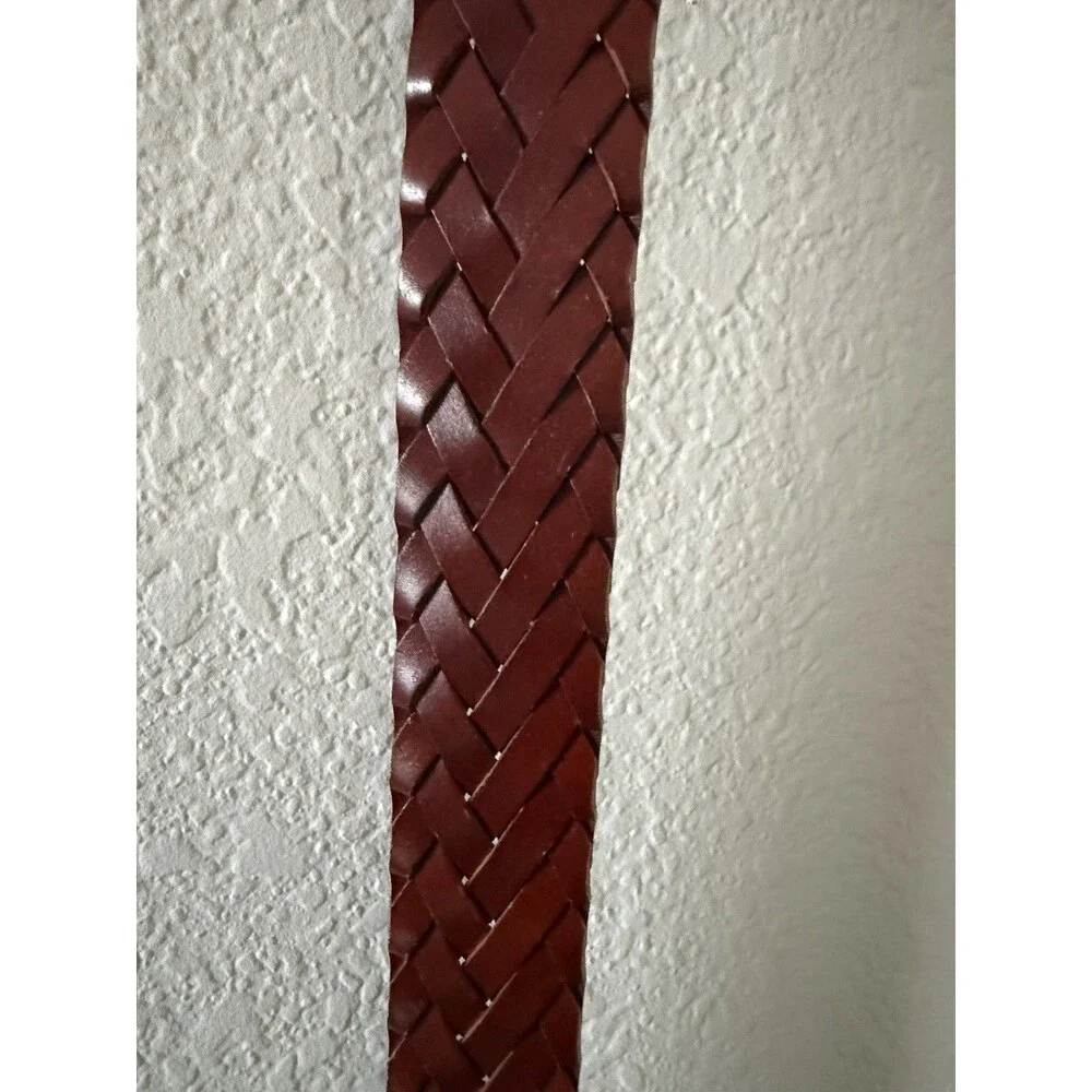 Handcrafted Braided Brown Genuine Leather Belt Size M made in Argentina